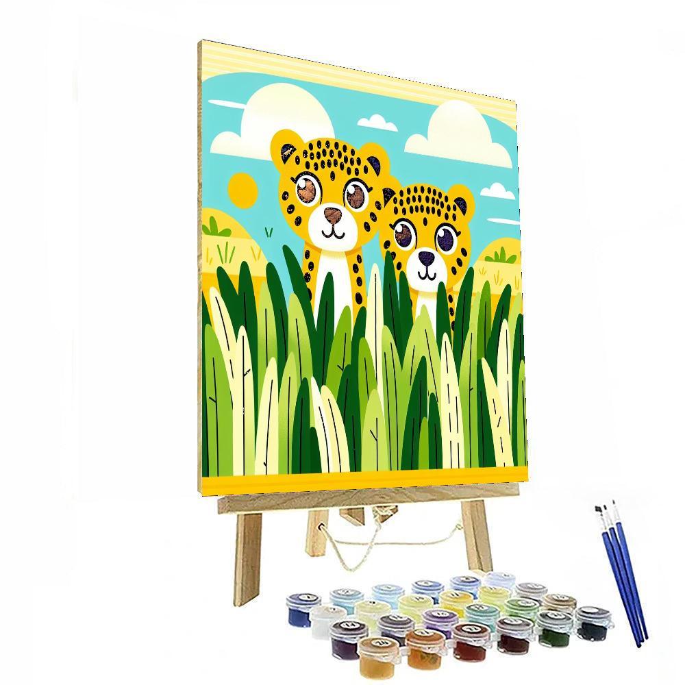 Curious Cheetahs Paint By Numbers Art
