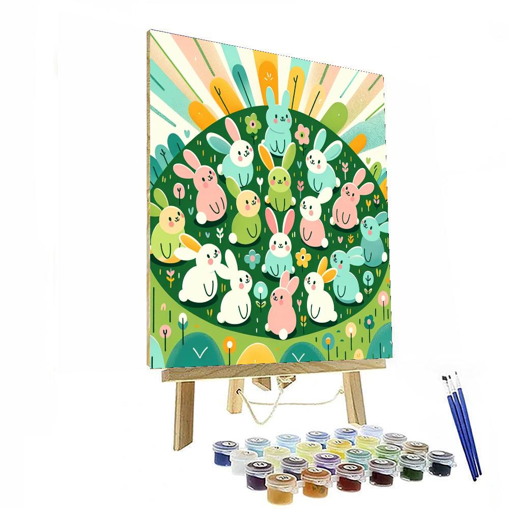 Bouncing Bunny Pals Paint By Numbers Art