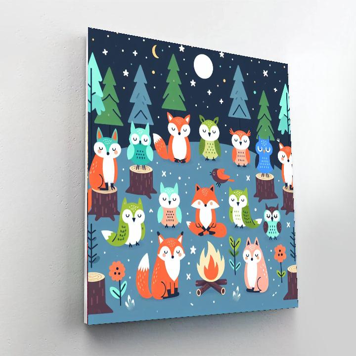 Cheerful Woodland Revelry Paint By Numbers