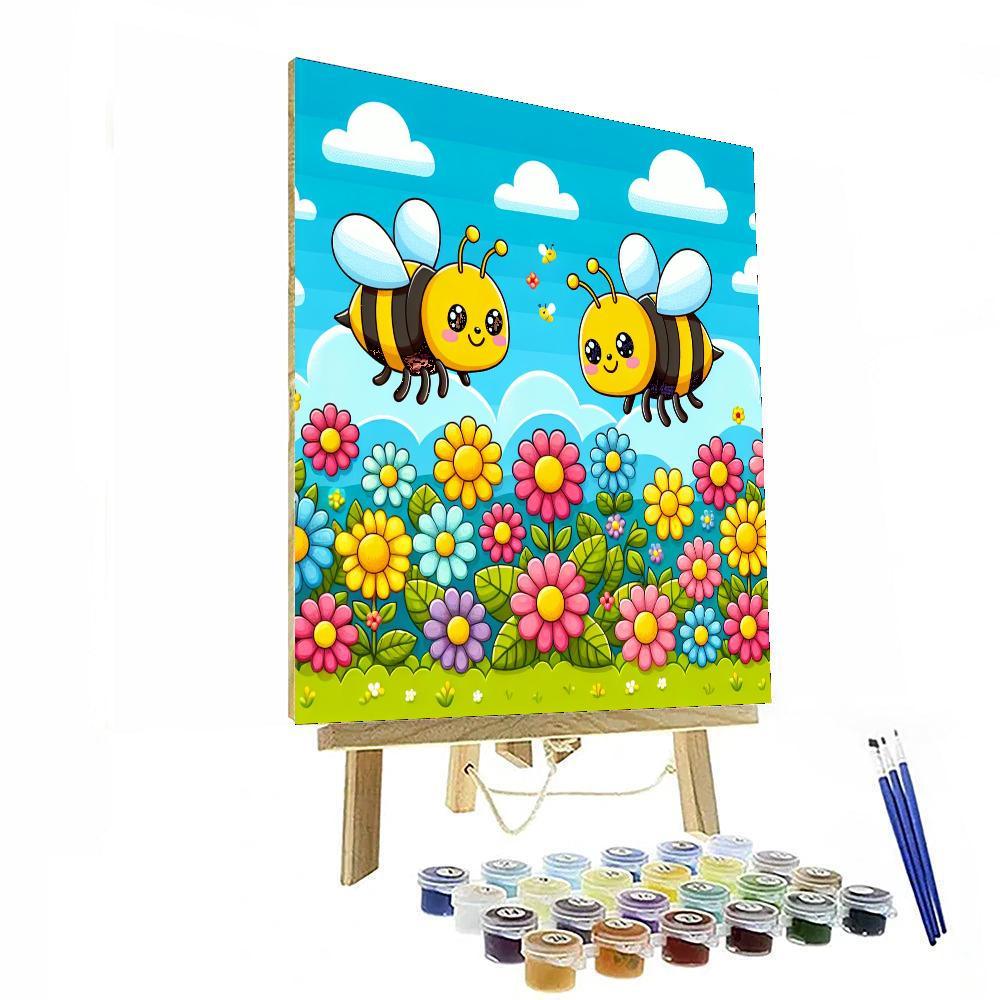Buzzy Bees In The Meadow Paint By Numbers
