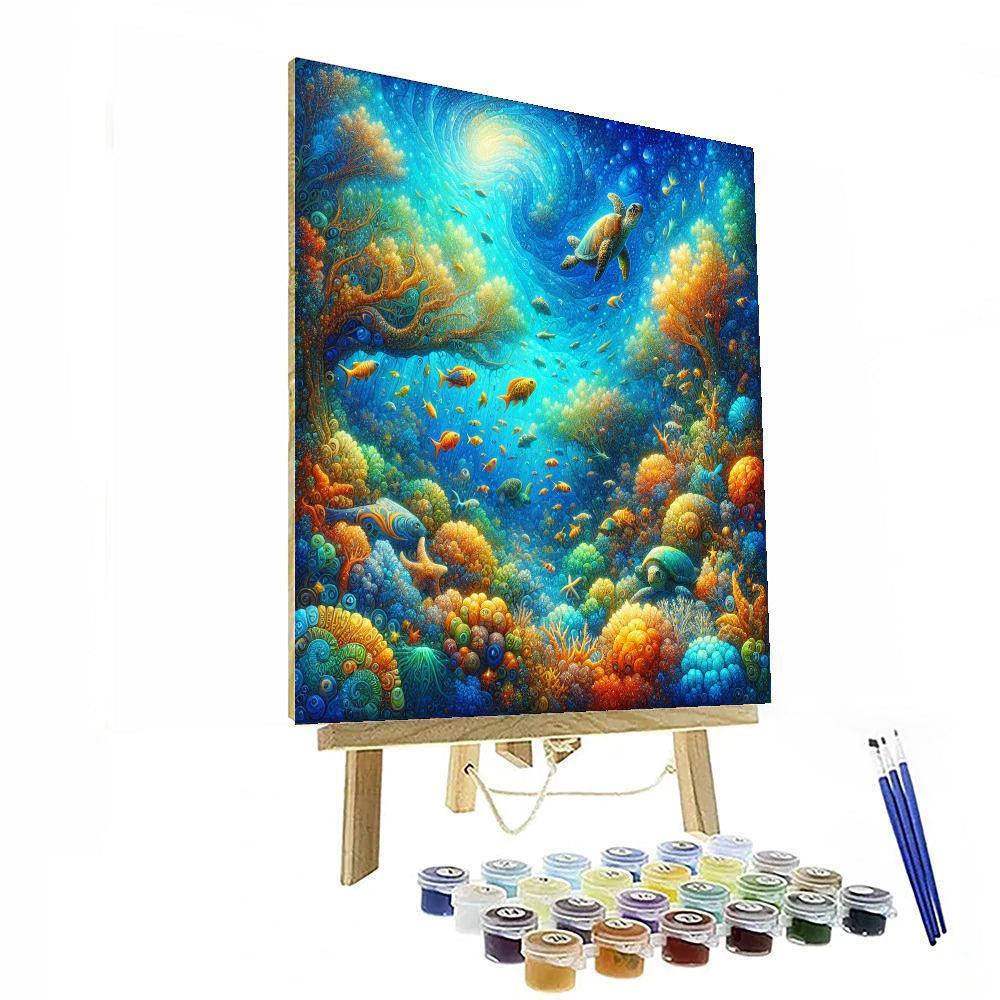 Vibrant Coral Reef Paradise Painting Number Kit