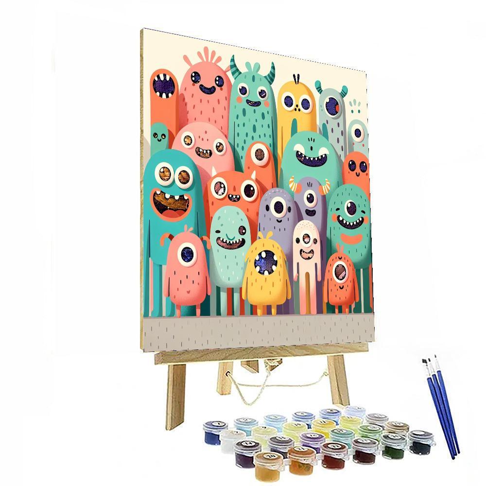 Friendly Monster Mania Paint By Numbers Art