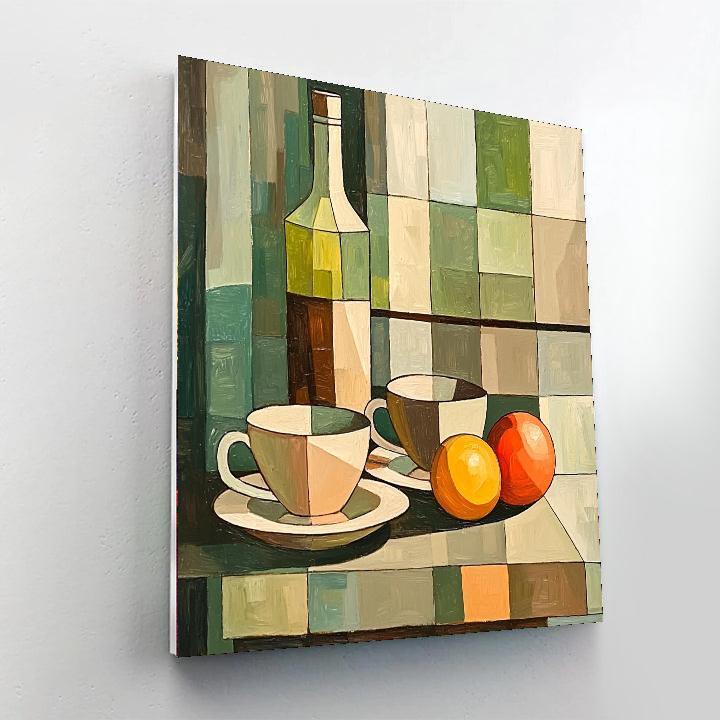 Juan Gris Inspired Cubist Café Still Life  DIY Paint By Numbers