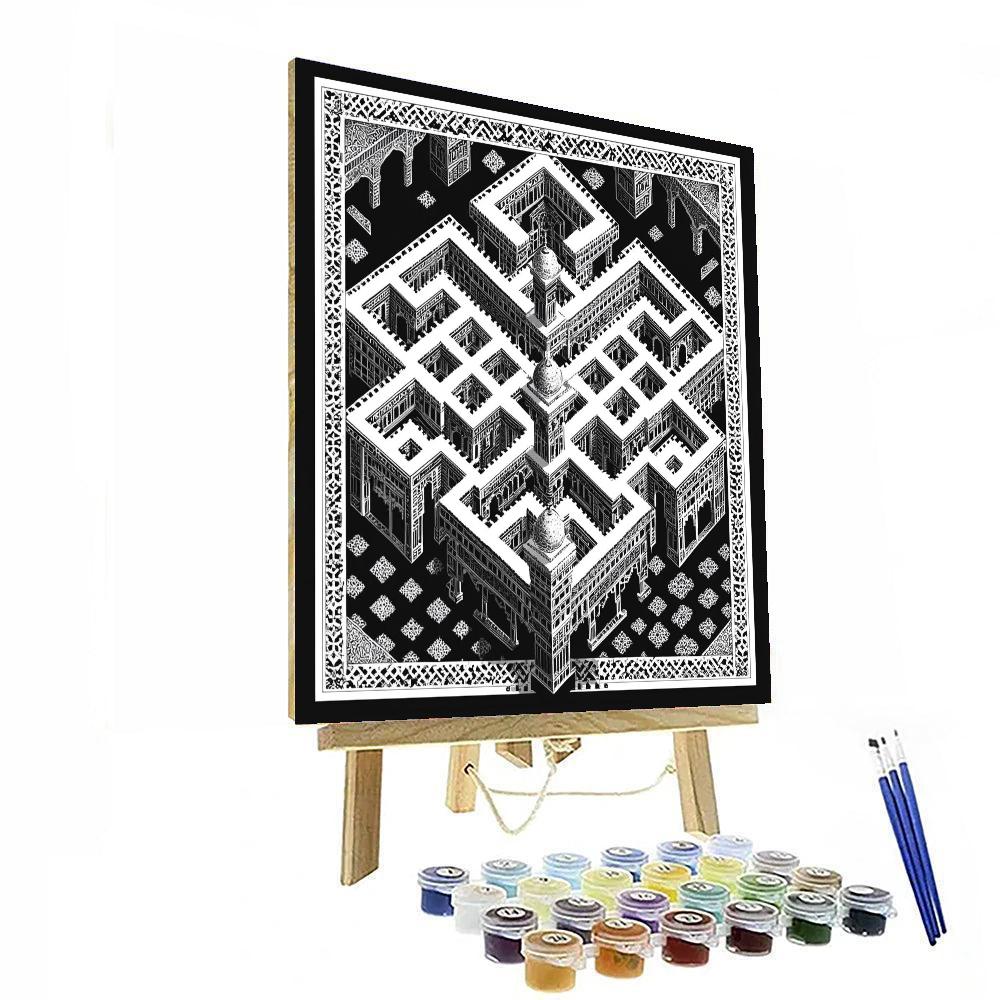 M.C. Escher Inspired Maze Of Patterns  Paint By Numbers