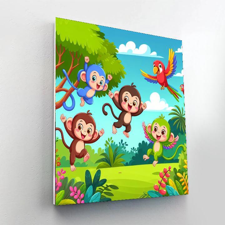 Curious Creatures Of The Jungle Painting Number Kit