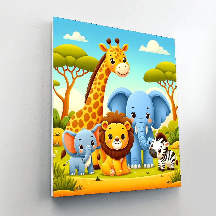 Charming Safari Friends Paint By Numbers Kits