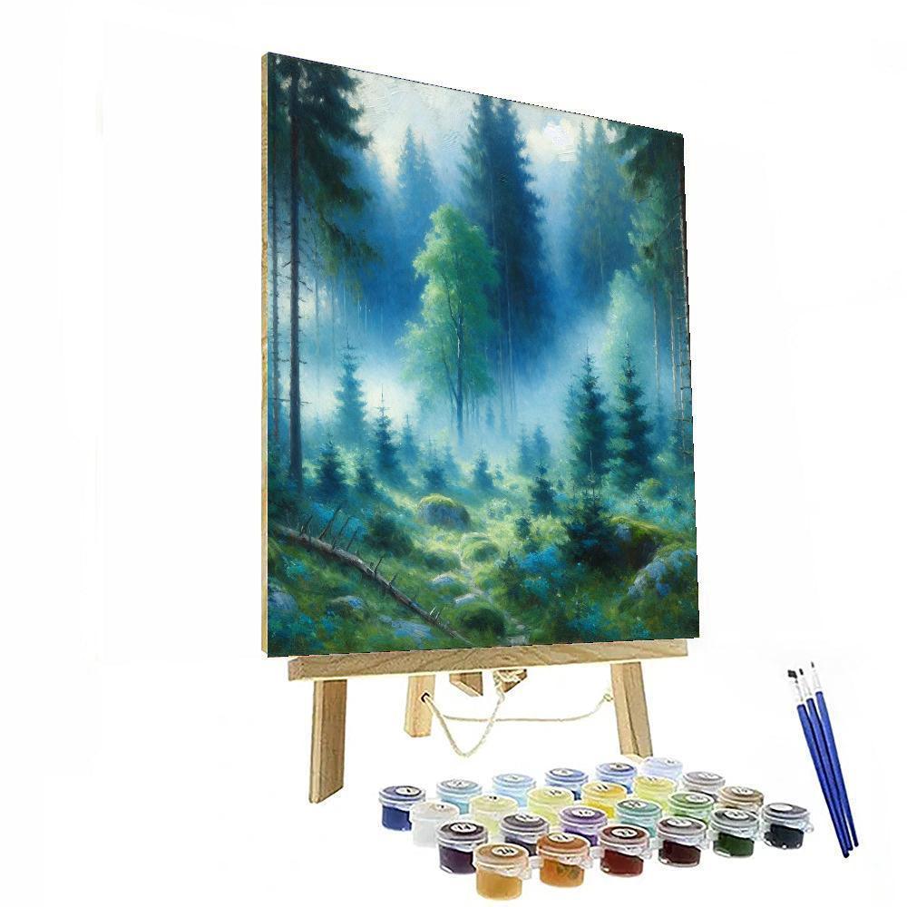 Azure Forest Mist Paint By Numbers Art
