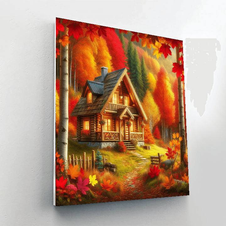 Cozy Autumn Cabin Painting By Numbers Kit