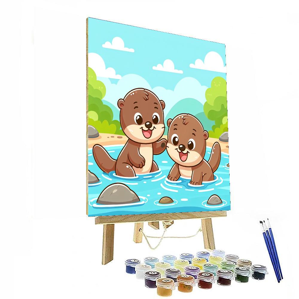Cheerful Otter River Fun Numbered Painting Kits