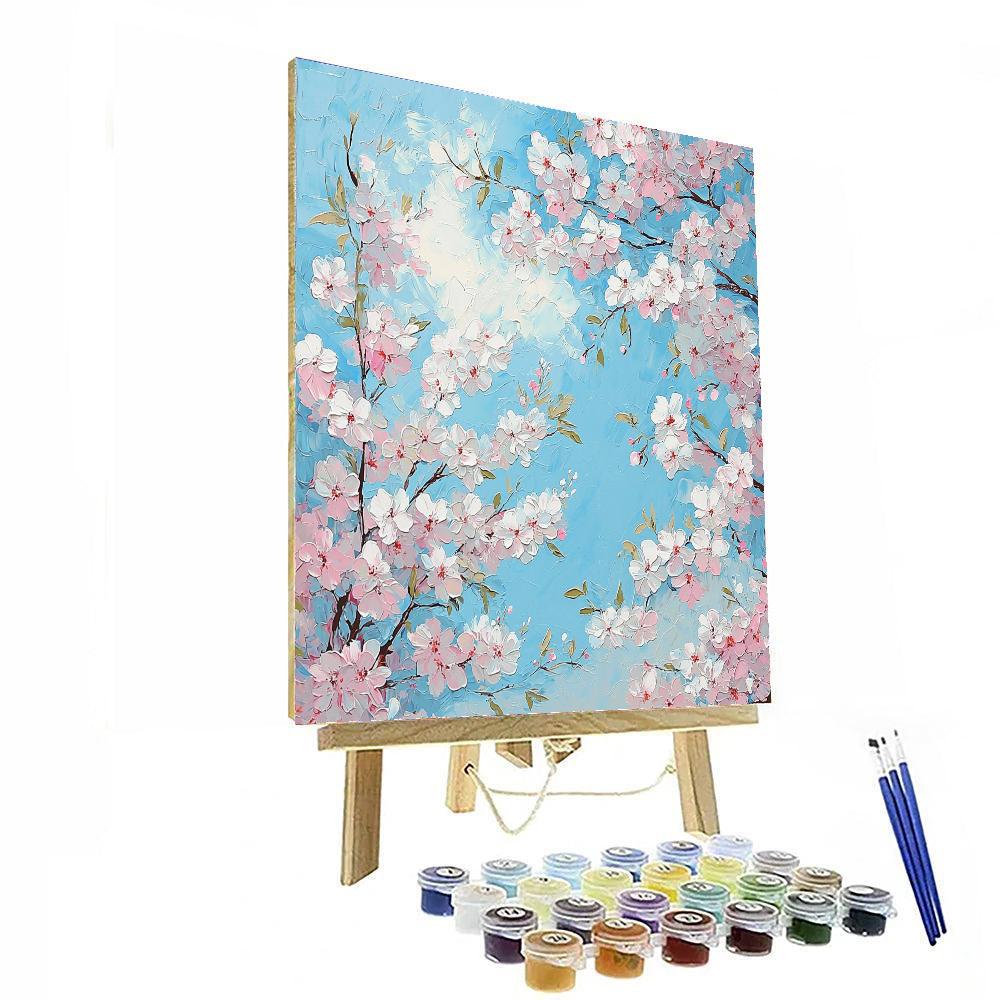 Traditional Japanese Art Inspired Blossoming Sakura Trees  Paint By Numbers Kits