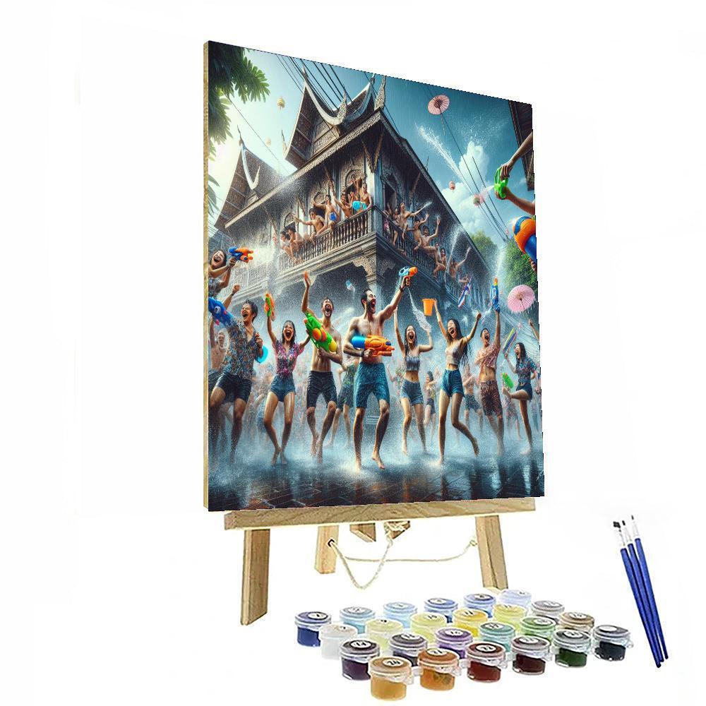 Songkran Festival - Chiang Mai DIY Paint By Numbers