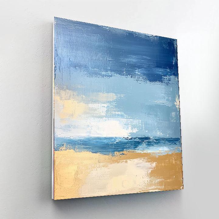 Paul Cézanne Inspired Breezy Coastal Abstraction  Number Painting