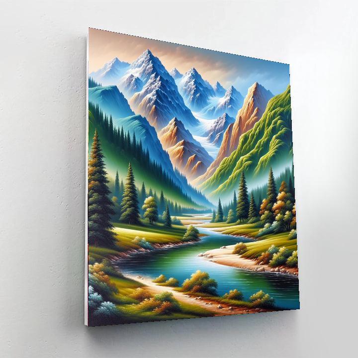 Serene Mountain Valley Paint By Color