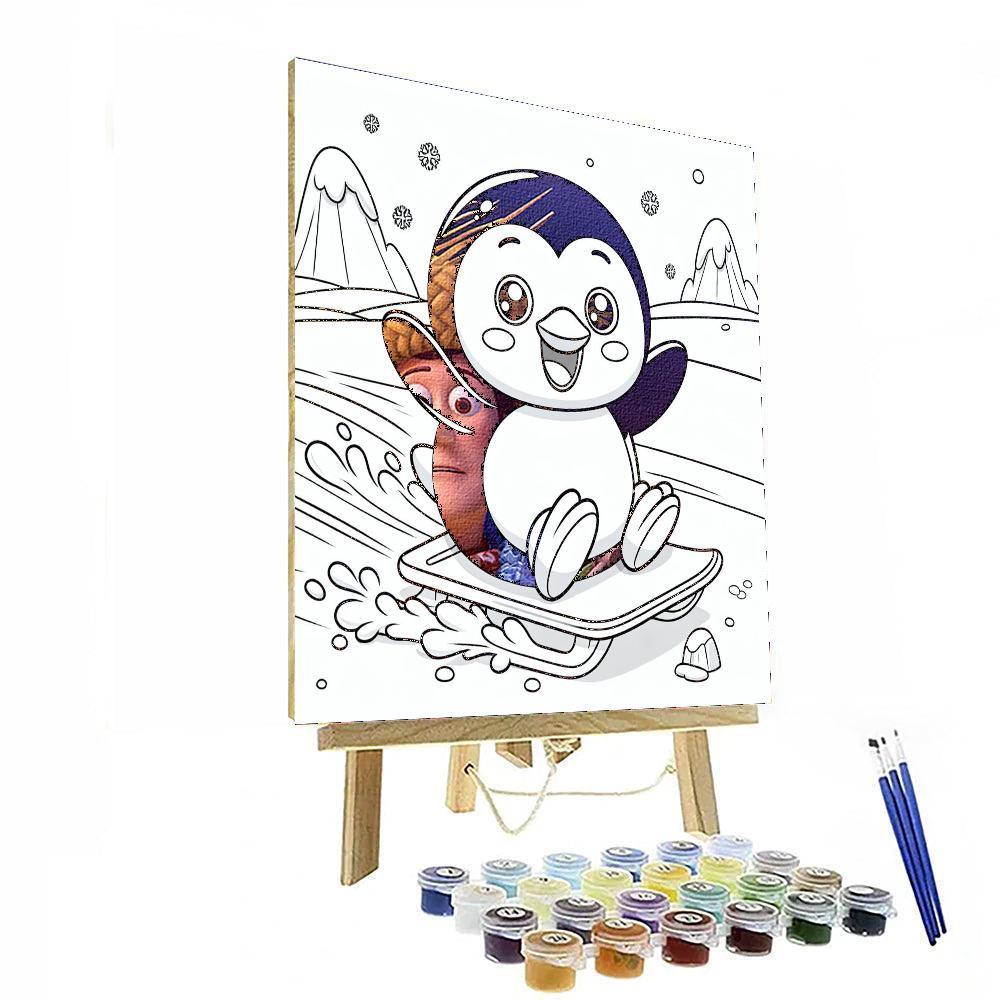 Lively Penguin Numbered Painting Kits