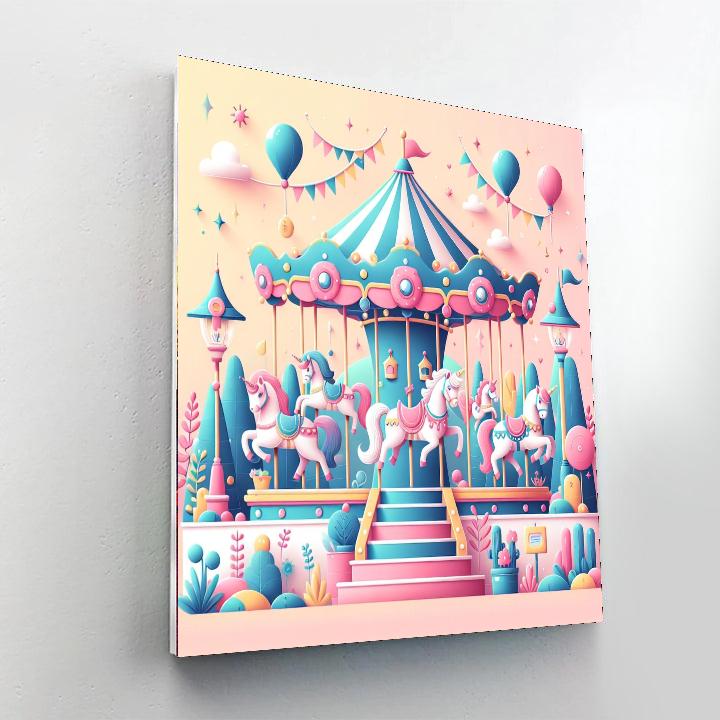 Enchanted Kingdom Carousel Painting Number Kit