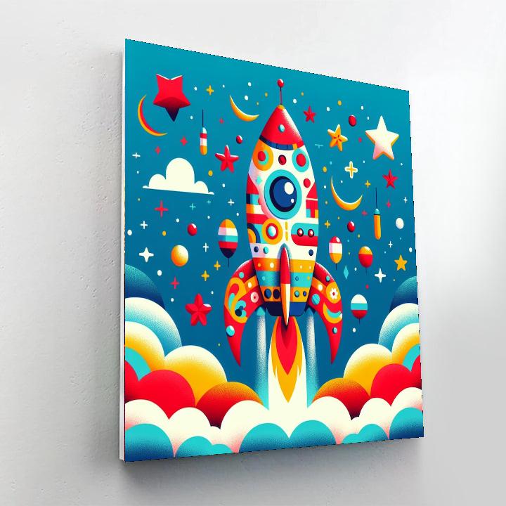 Colorful Rocket Paint By Color