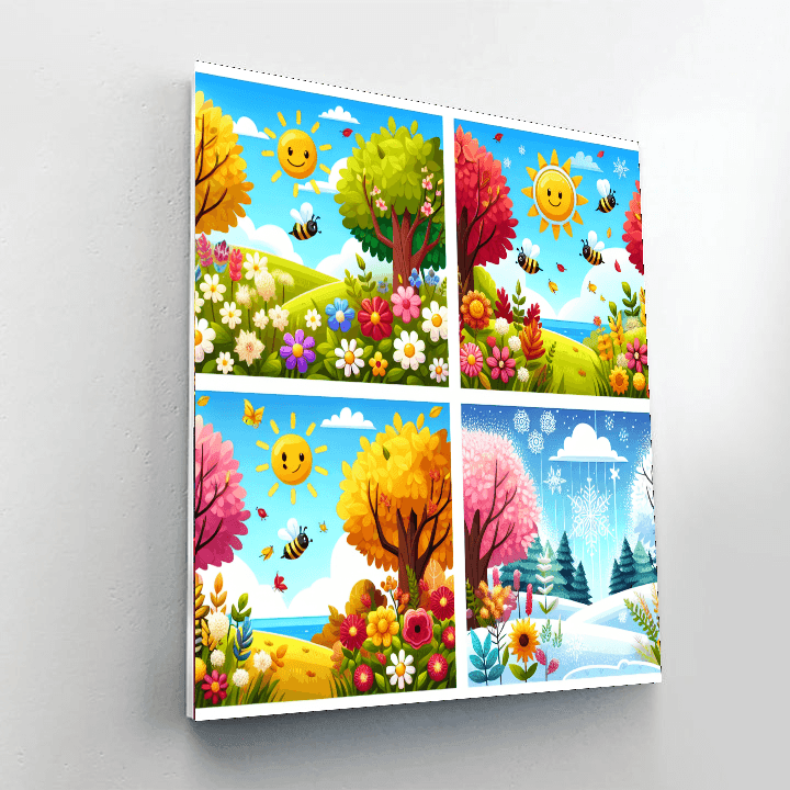 Joyful Journey Through Seasons Number Painting