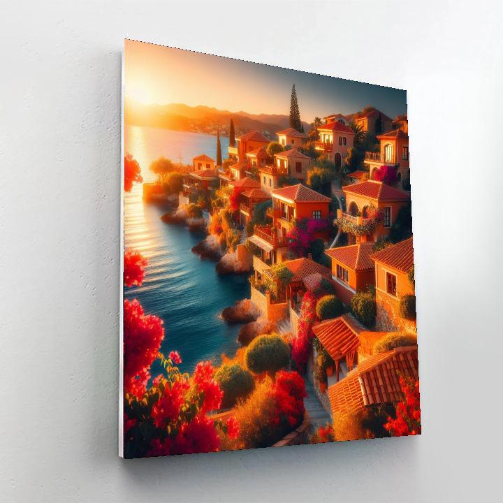 Sun-kissed Mediterranean Village Painting By Numbers Kit