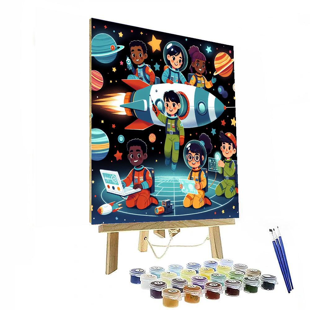 Adventurous Space Heroes Number Painting