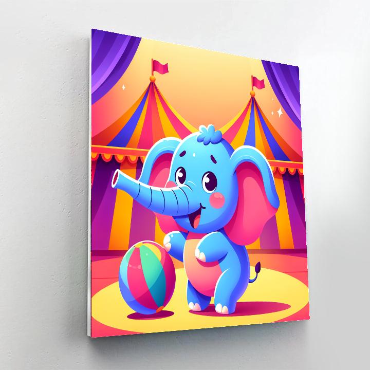 Circus Elephant's New Trick Paint By Numbers Kits