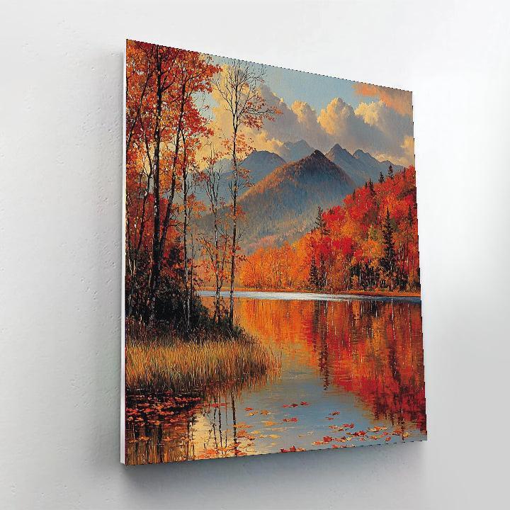Frederic Edwin Church Inspired Colorful Autumn Reflection  Painting By Numbers Kit