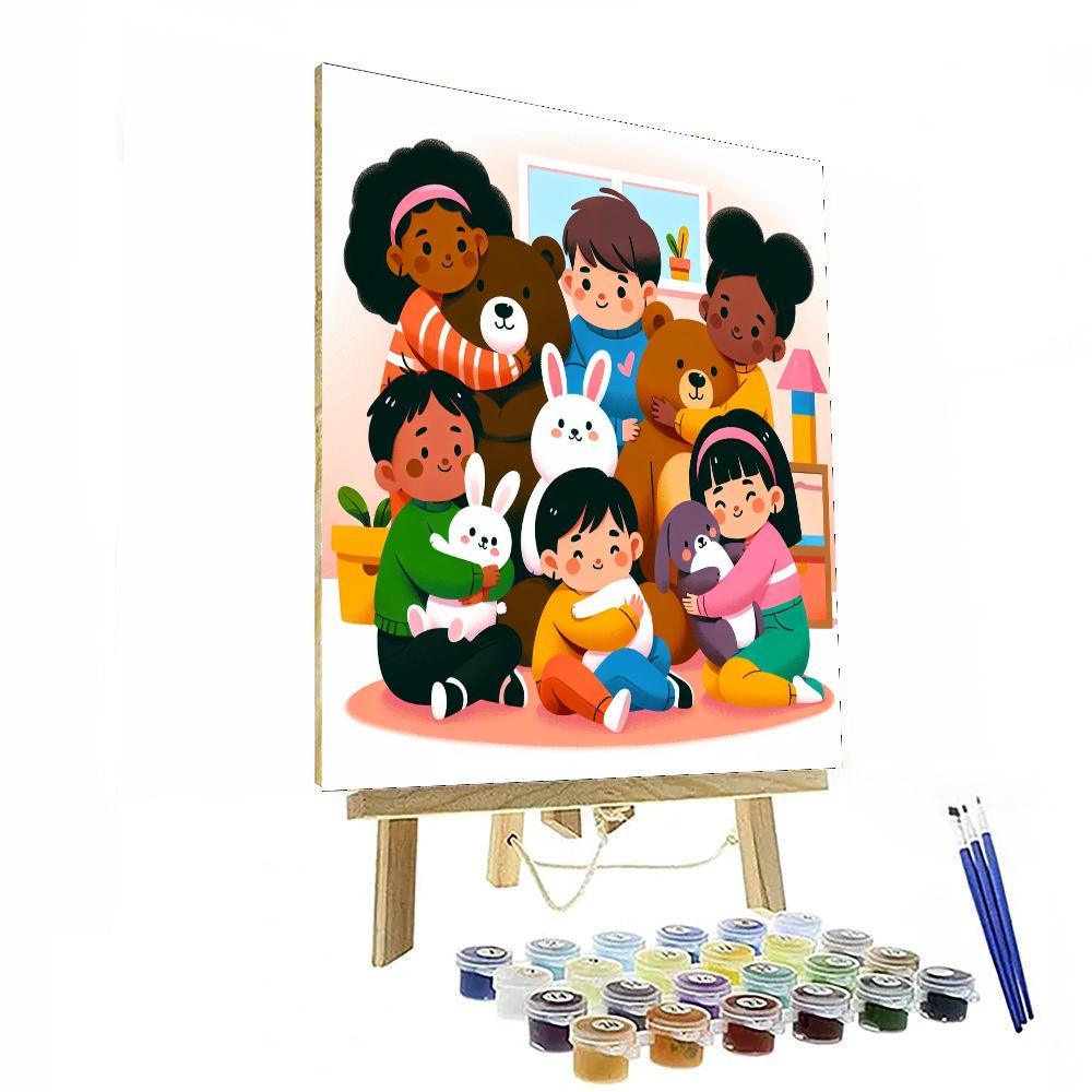 Cuddly Animal Cuddle Party Number Painting