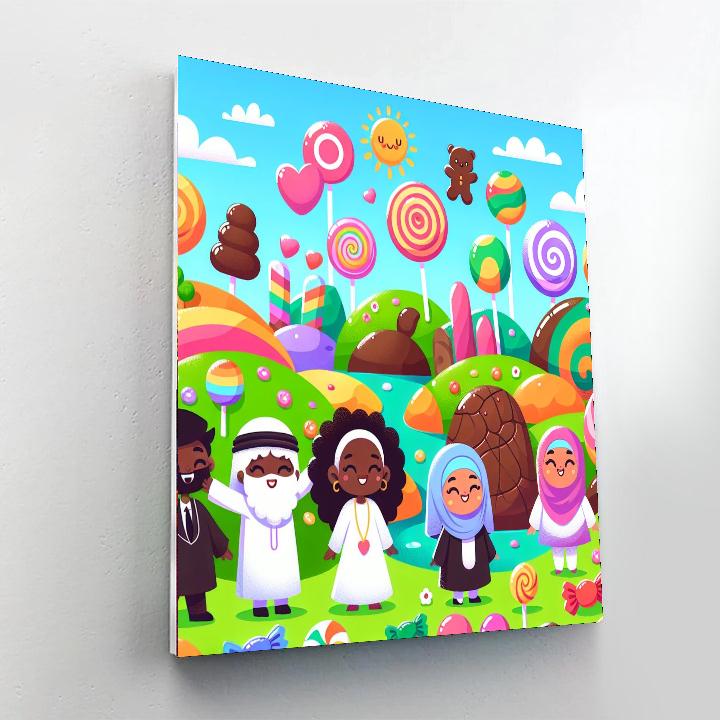 Colorful Candy Land Adventure Paint By Numbers Art