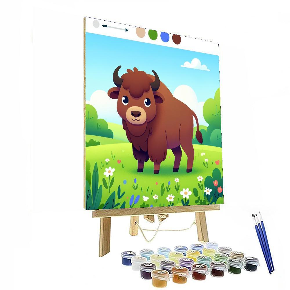 Curious Bison Paint By Numbers Art