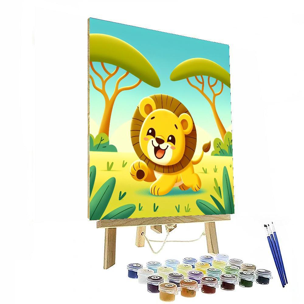 Joyful Lion Cub Paint By Color