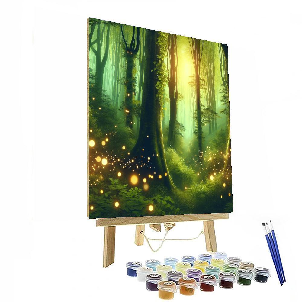 Enchanting Forest Lights Paint By Numbers