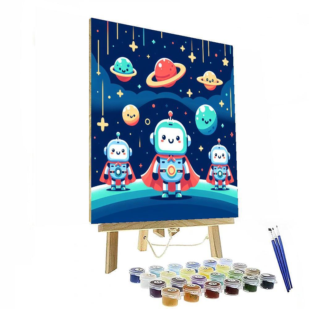 Galactic Robot Heroes Paint By Numbers Art