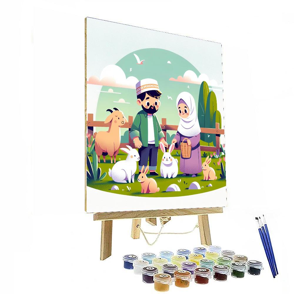 Petting Zoo Escapade Number Painting