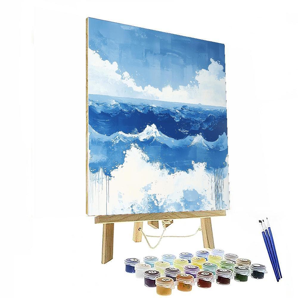 Jackson Pollock Inspired Electric Ocean Vista  Paint By Numbers