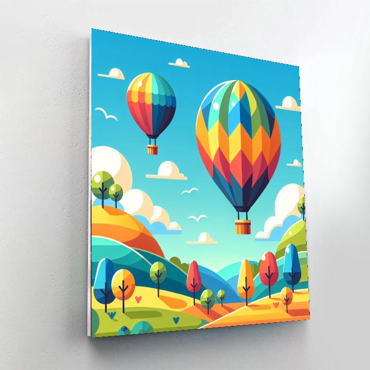 Adventurous Air Balloon Ride Number Painting