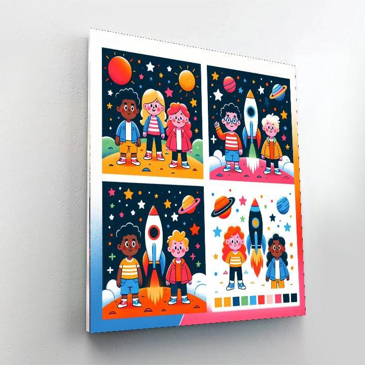 Space Expedition Buddies Number Painting