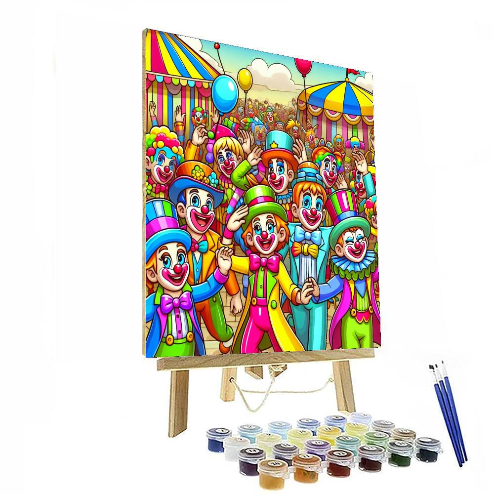 Circus Clown Parade Paint By Numbers Art