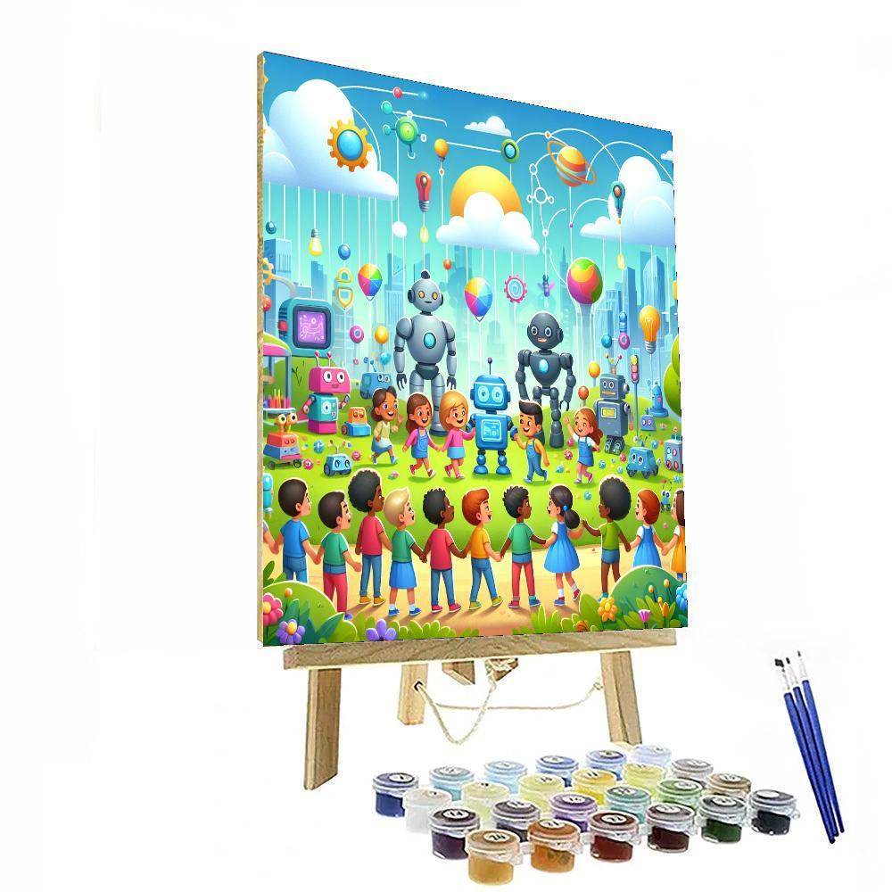 Adventures With Robot Friends Paint By Color