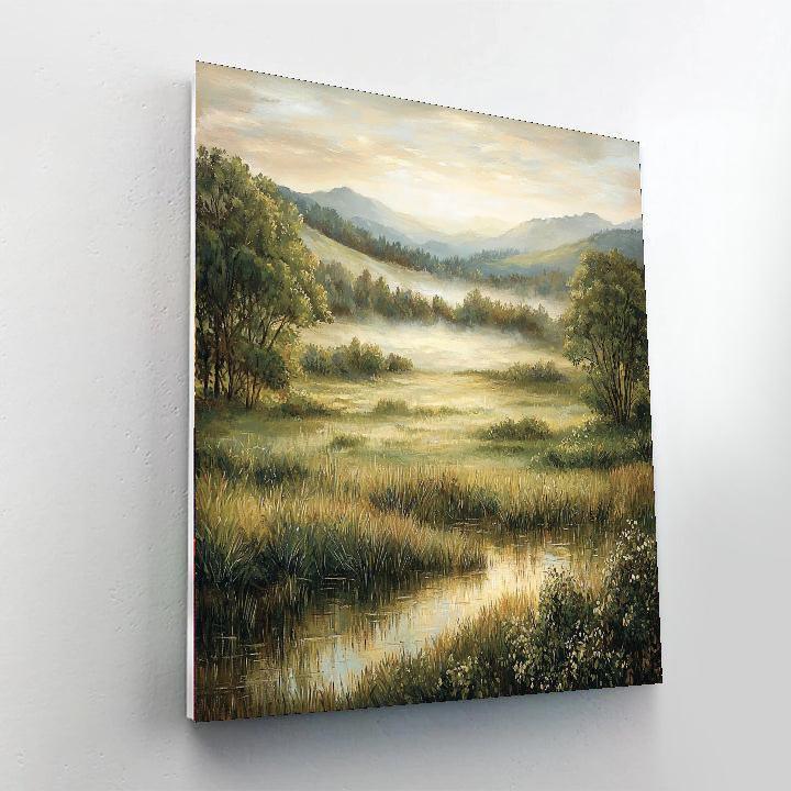 Paul Cézanne Inspired Misty Morning Meadows  DIY Paint By Numbers