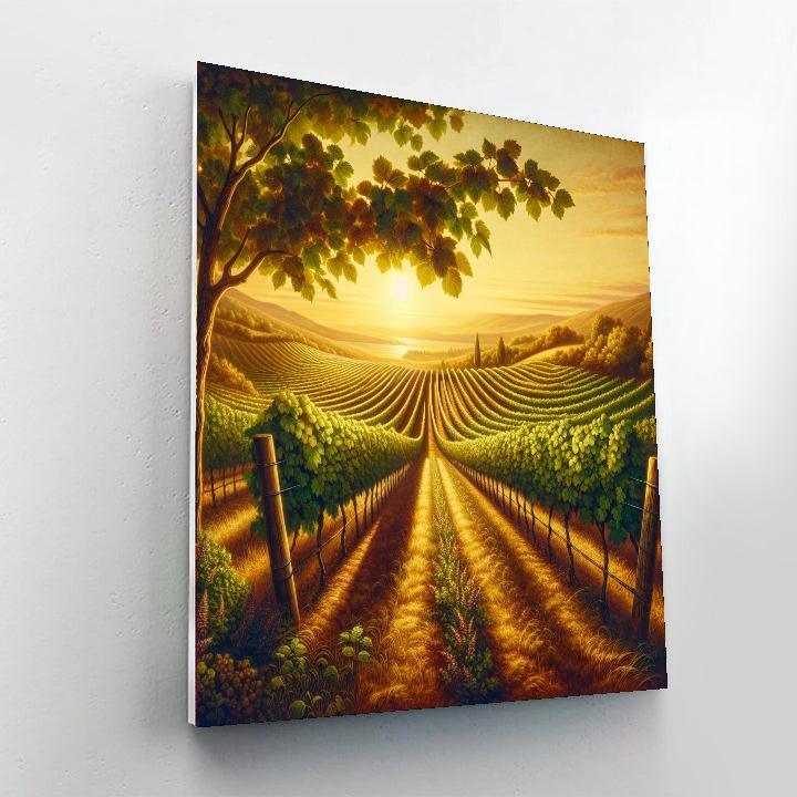 Elegant Vineyard Vista Numbered Painting Kits