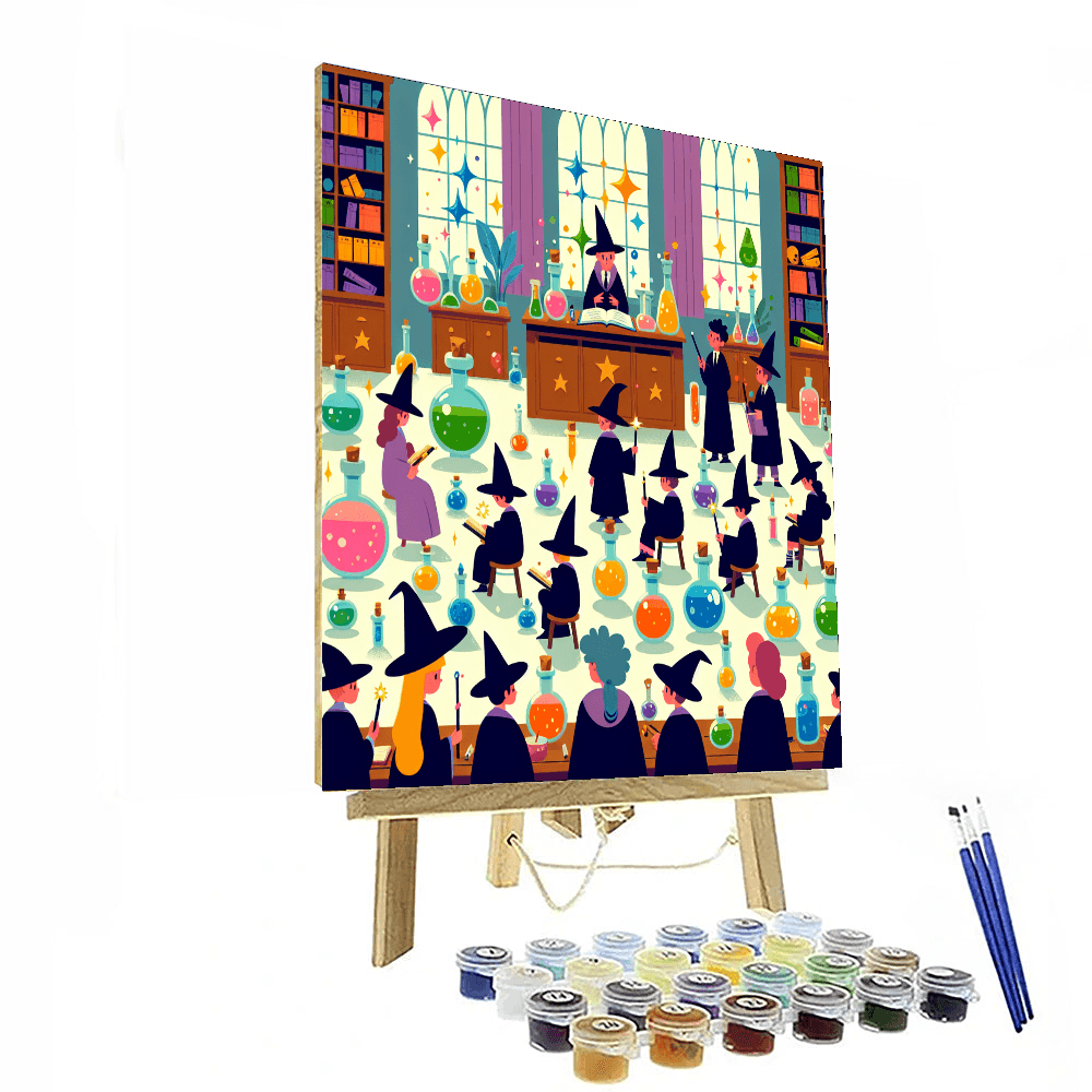 Whimsical Wizard School Number Painting