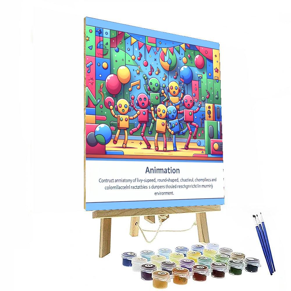 Robot Party Paint By Numbers Art