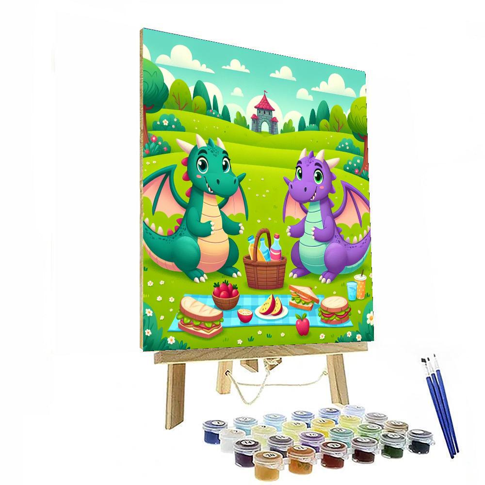 Friendly Dragon Picnic Numbered Painting Kits