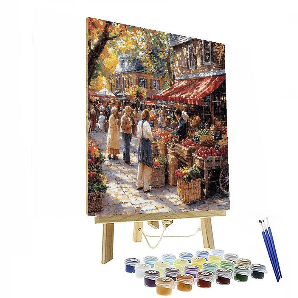 Traditional Market Art Style Inspired Vintage Market  Paint By Numbers Kits