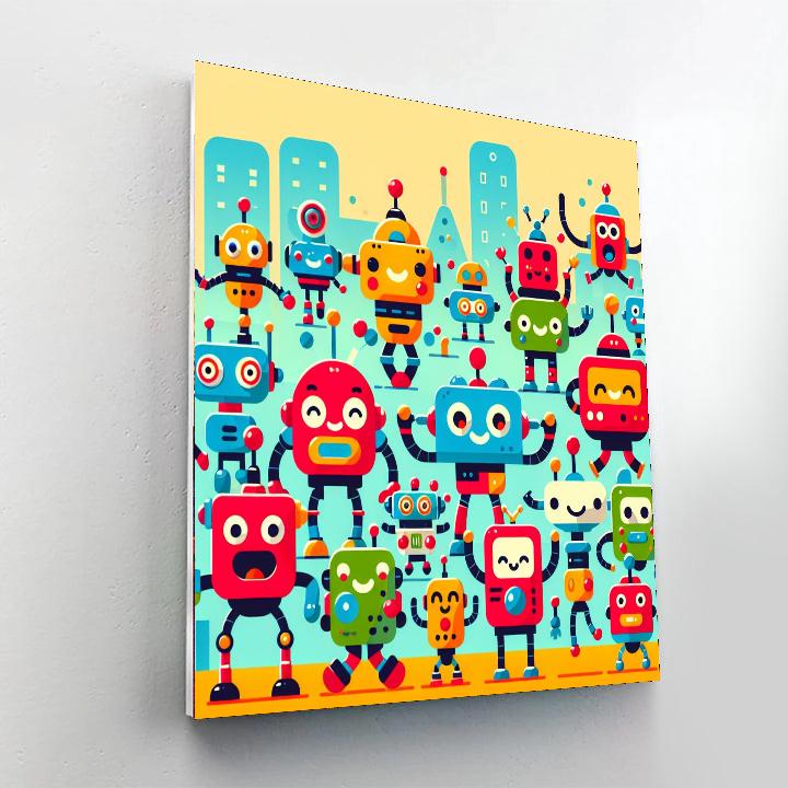 Jolly Robots Painting Number Kit