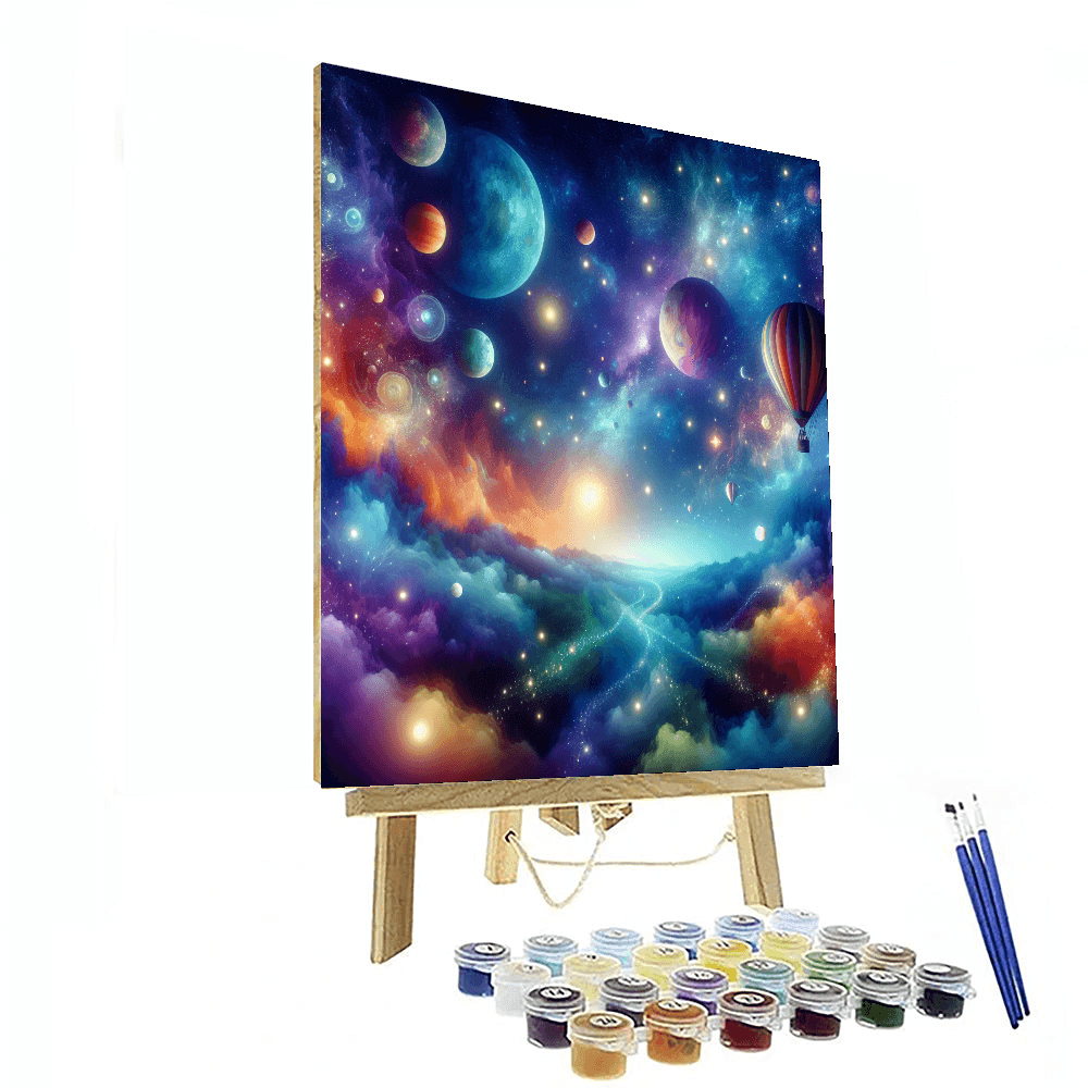 Celestial Balloon Voyage Number Painting