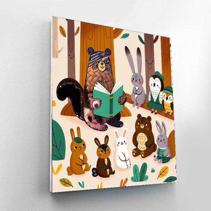 Woodland Storytime Gathering DIY Paint By Numbers