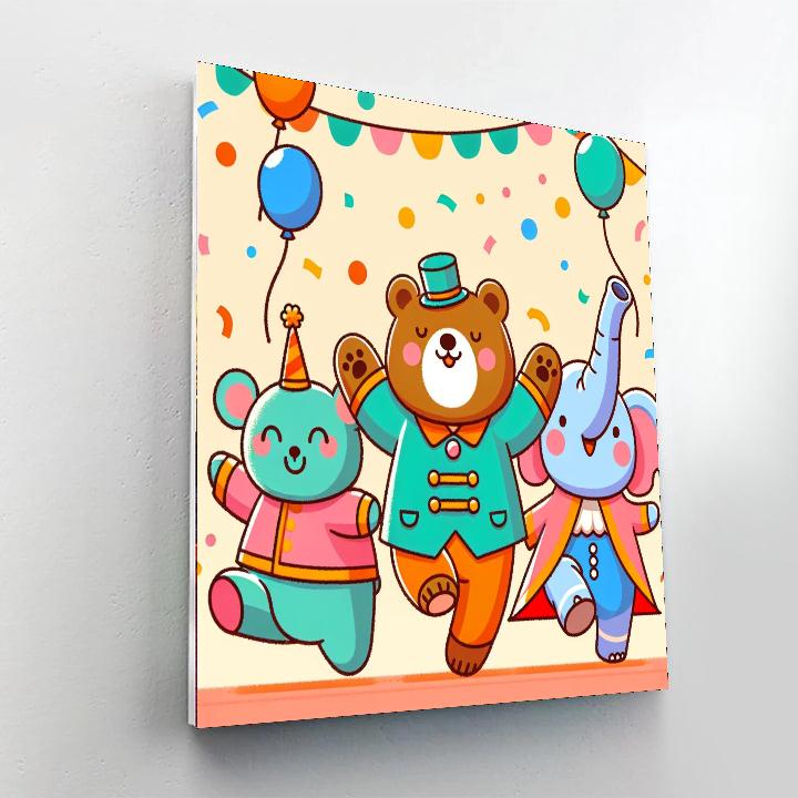 Funny Animal Parade Painting Number Kit