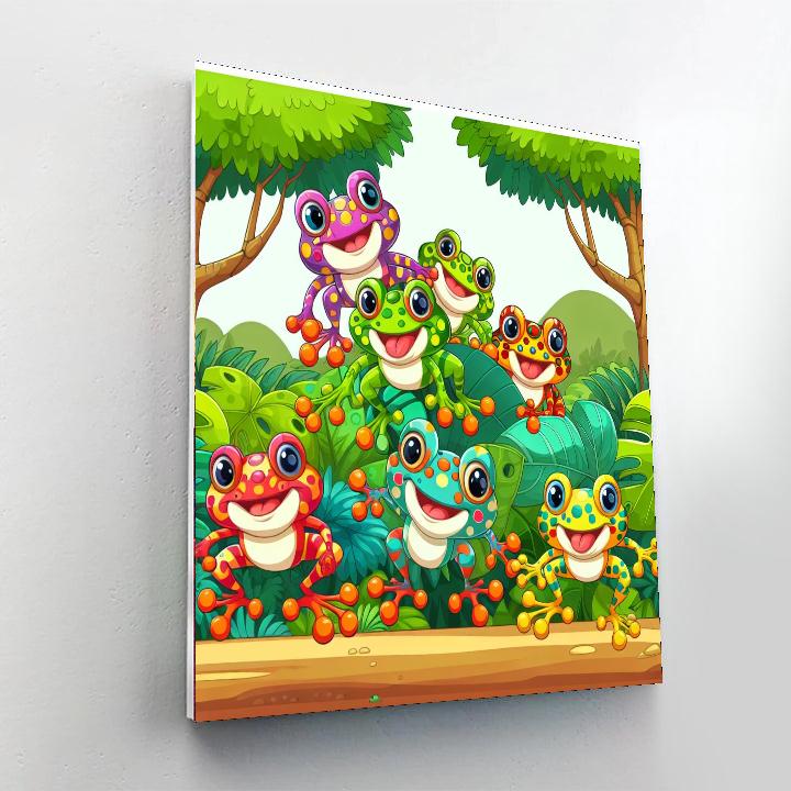 Funky Jungle Frogs Painting By Numbers Kit
