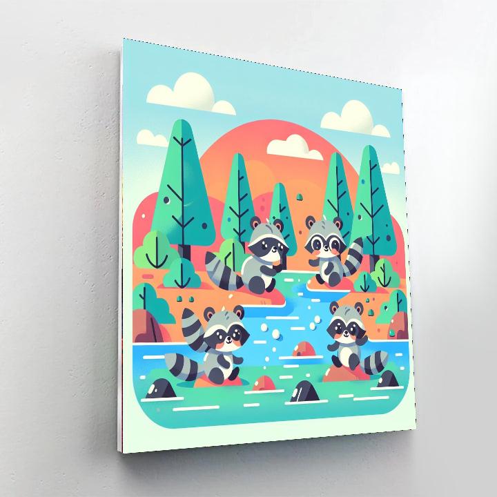 Raccoon's River Rendezvous Paint By Numbers