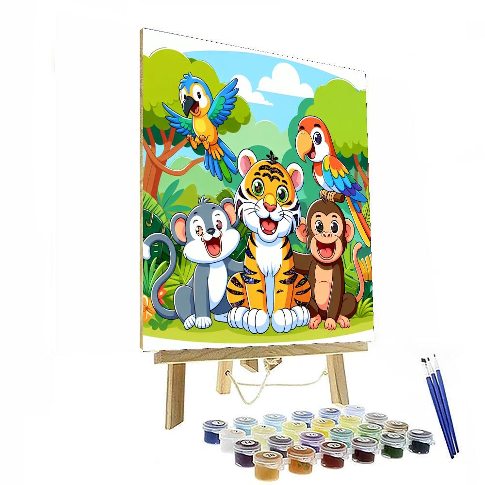Friendly Jungle Jamboree Number Painting